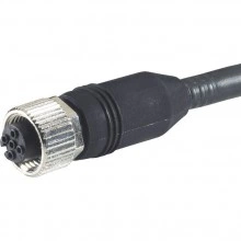 Mating connectors for sensors and valves with connector “K24”, “K35” and “K72”, M12 x 1, with assembled connection line, cable and mating connector shielded VT-SSPA1-1X/M12
