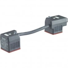 Double mating connectors for valves with two solenoids and connector “K4”, with indicator light and line connection M12 x 1 3P Z60L