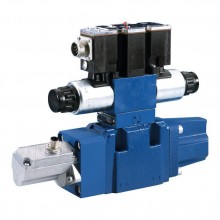 4/2 and 4/3 proportional directional valves, pilot-operated, without electrical position feedback, without integrated electronics (OBE), with spool position indicator 4WRZEM