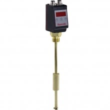 Float switch with two switching contacts, two programmable switching outputs for temperature, alternatively one programmable switching output and one analog output with display and control unit ABZMS-40