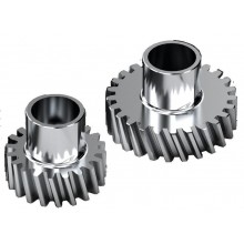 Helical cut pinion with bore and collar